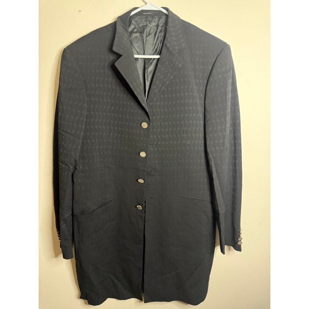 Men's Versace Classic Black Patterned Blazer Sport Coat 48R